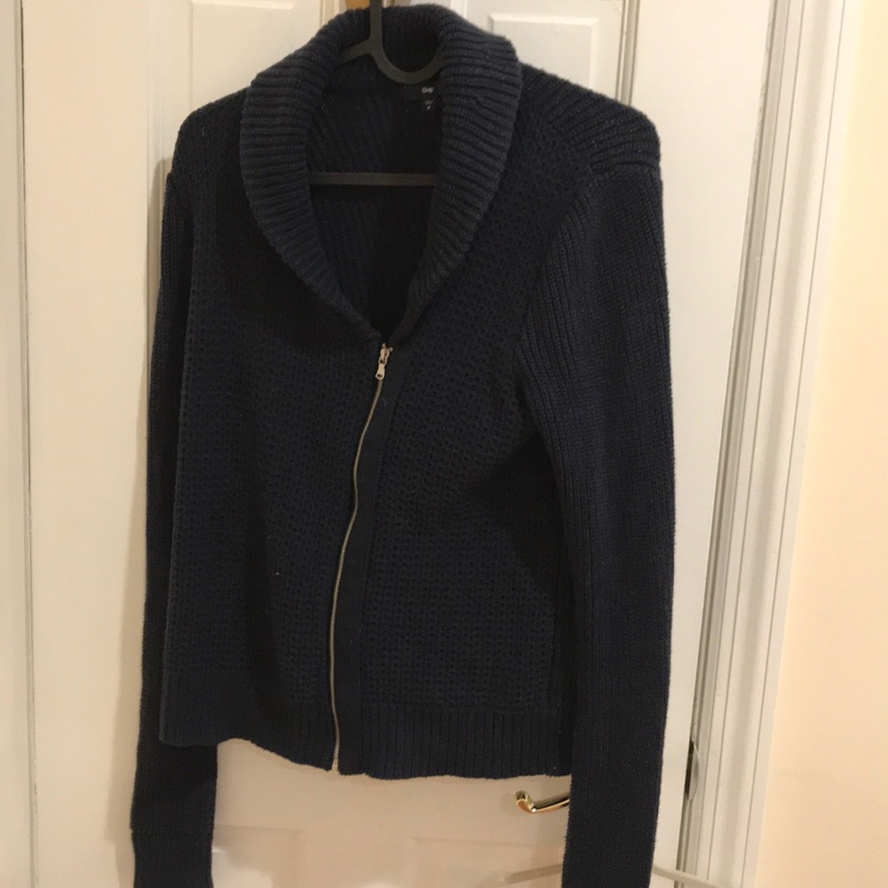Navy Women’s Zip Up Sweater Size Medium